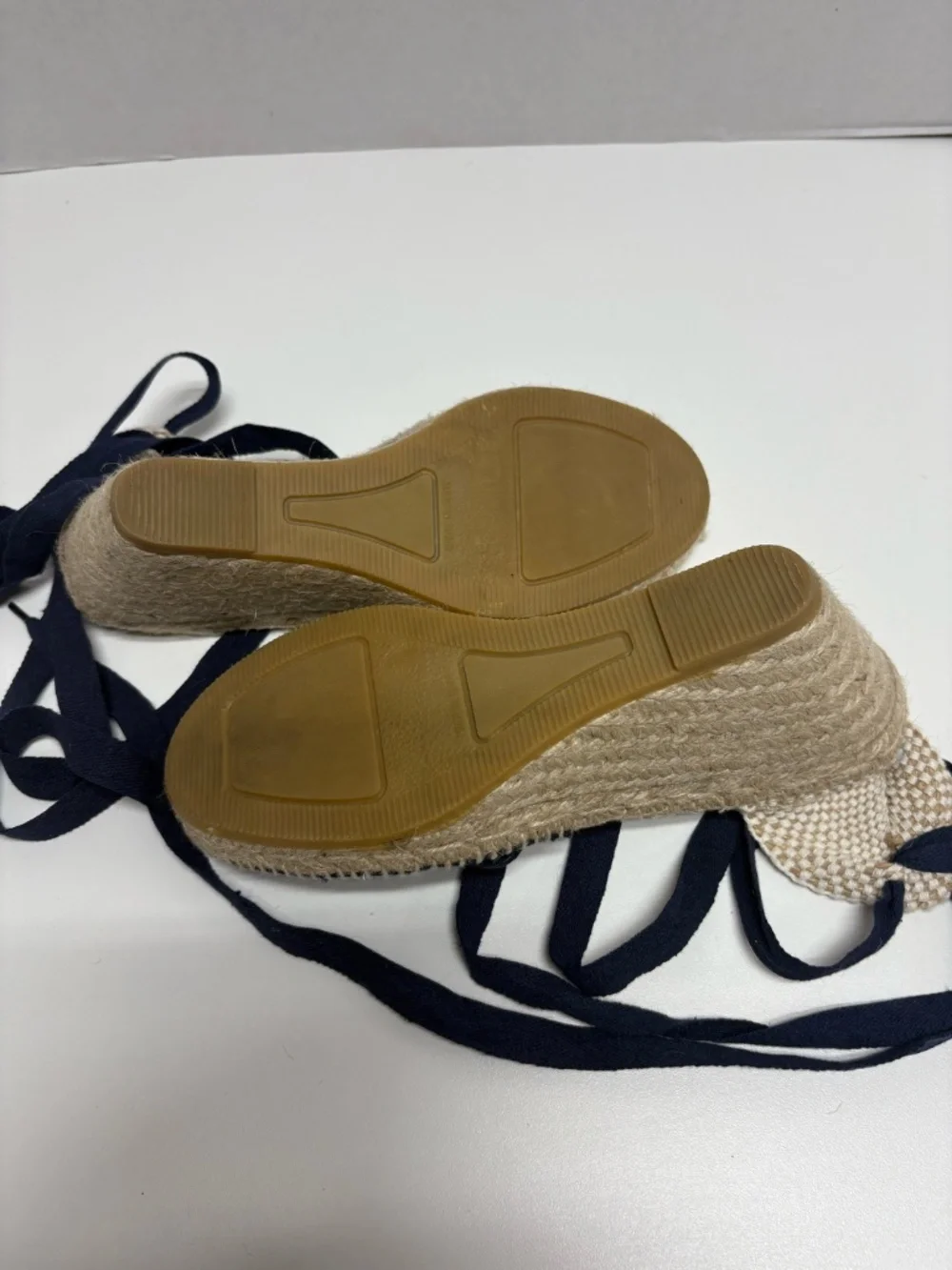 Alpargatera La Manual - Blue Espadrilles With Jute Wedge - Size 37 (6.5 US)
